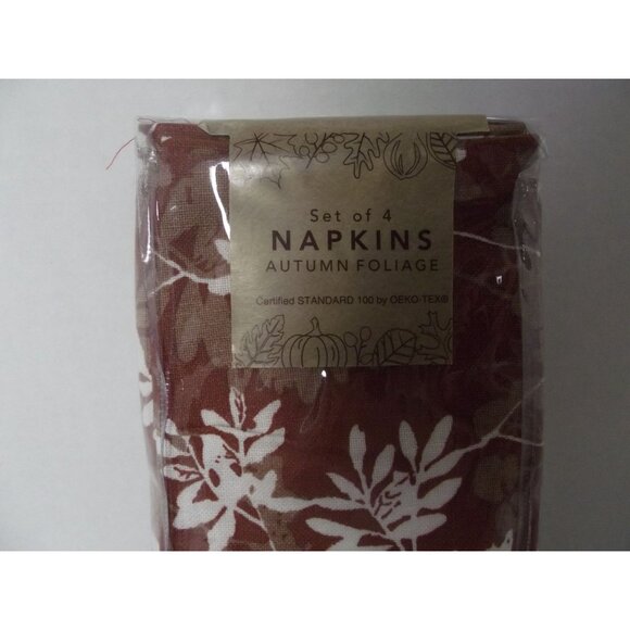 New (Set of 4) Napkins, Autumn Foliage - Picture 2 of 2